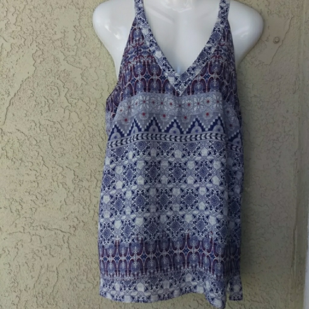 Harlowe & Graham boho keyhole back blouse top